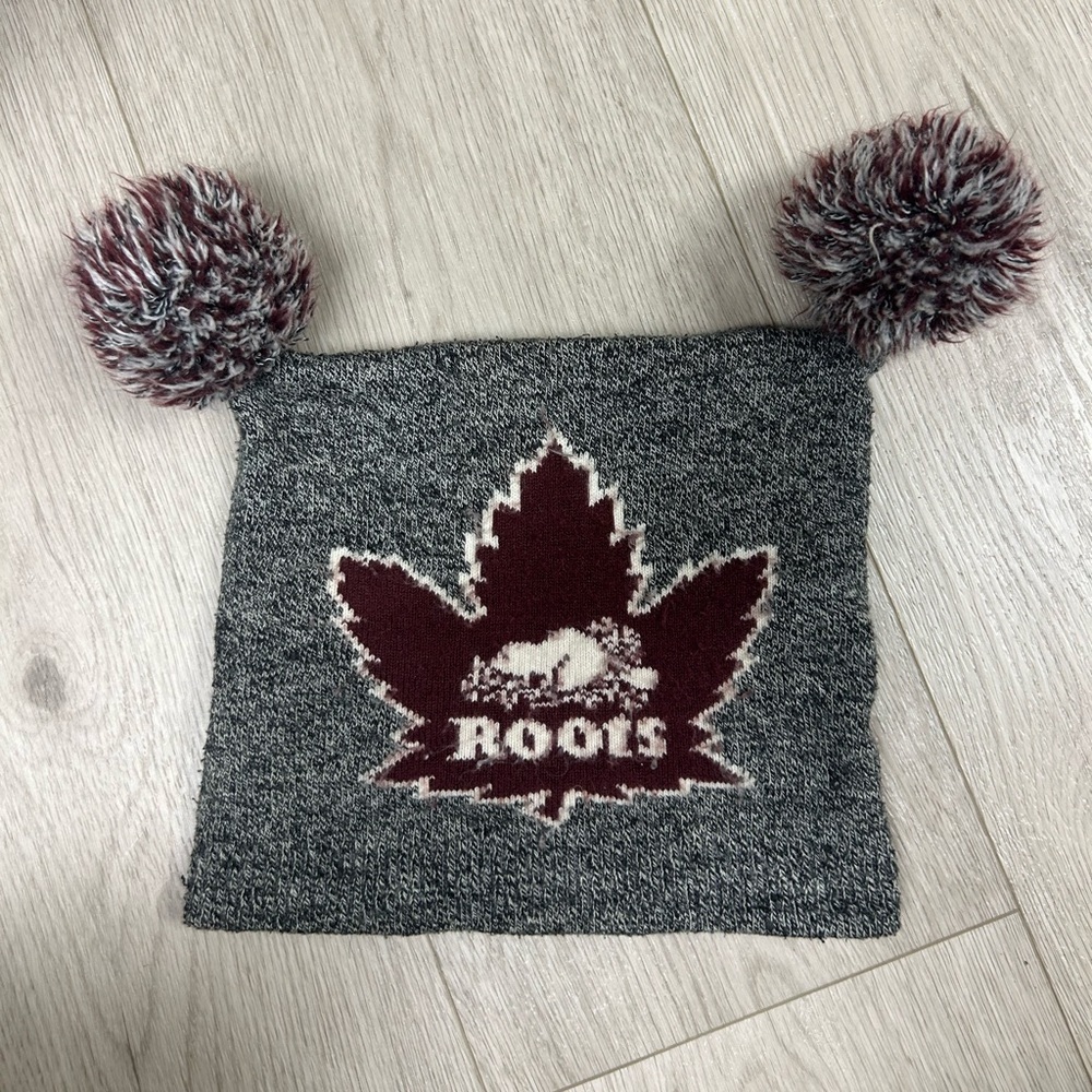Roots Kids Salt & Pepper Pom Pom Toque‎